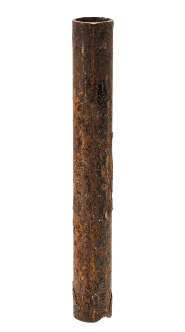 Rusty corroded pipe — replace before it leaks
