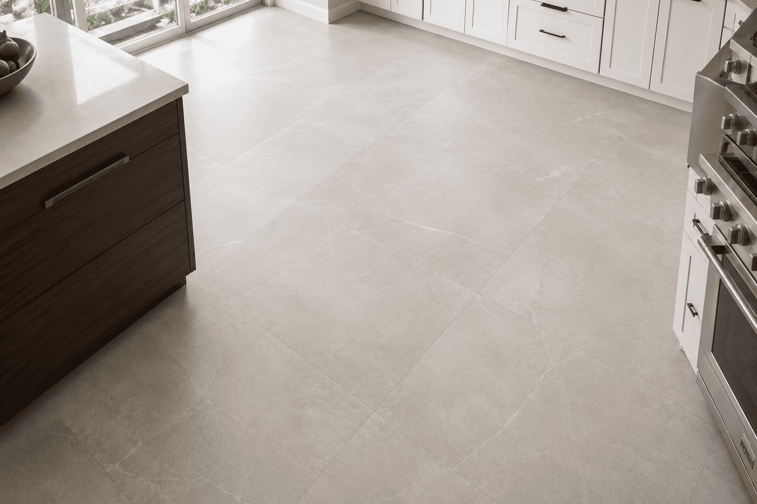 Large-format porcelain floor, Mississauga