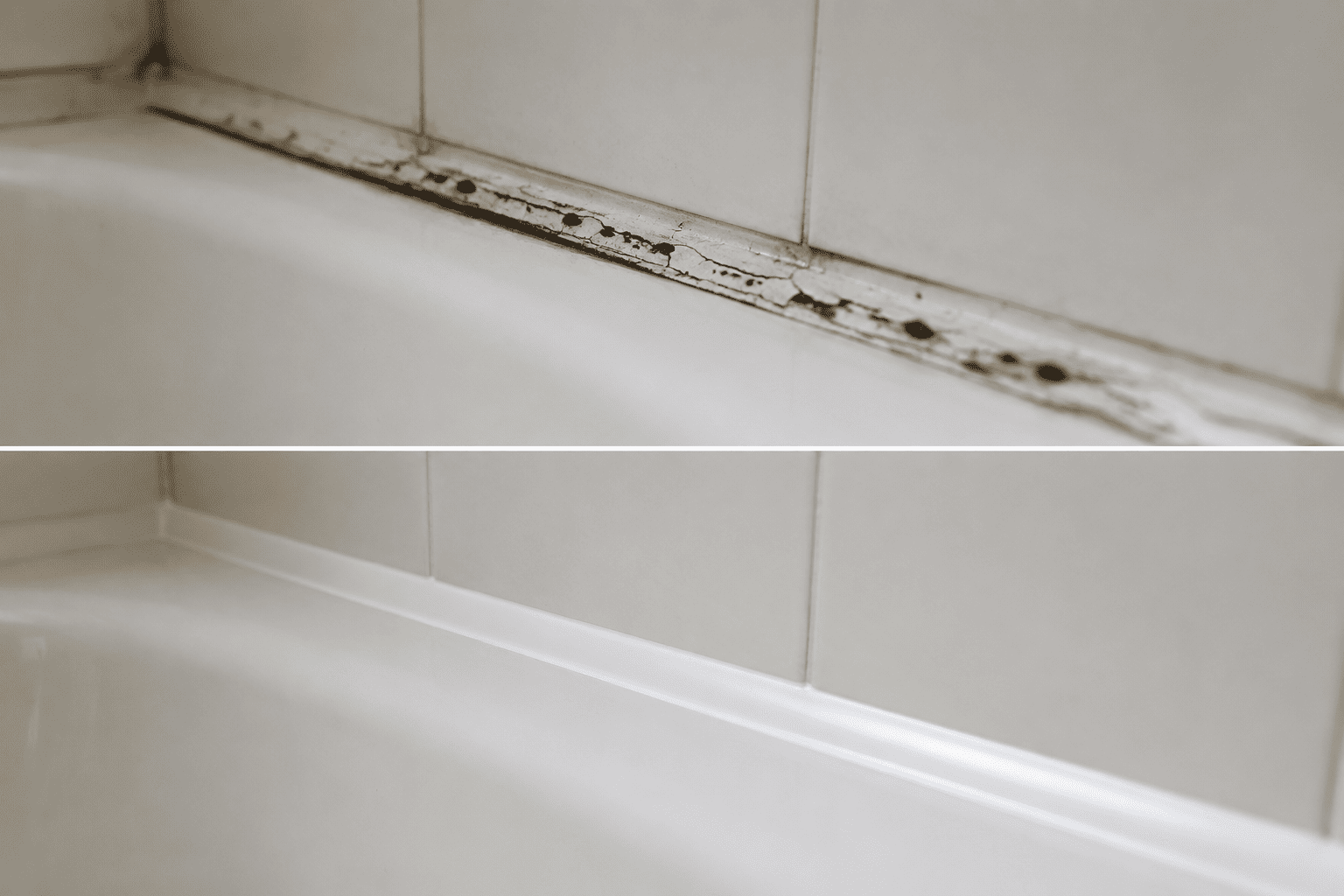 Clean, finished caulking work on a Toronto bathtub