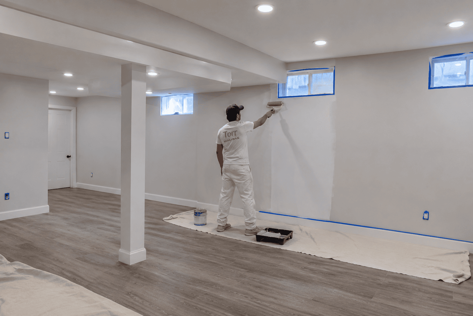 Basement painting in a Toronto home