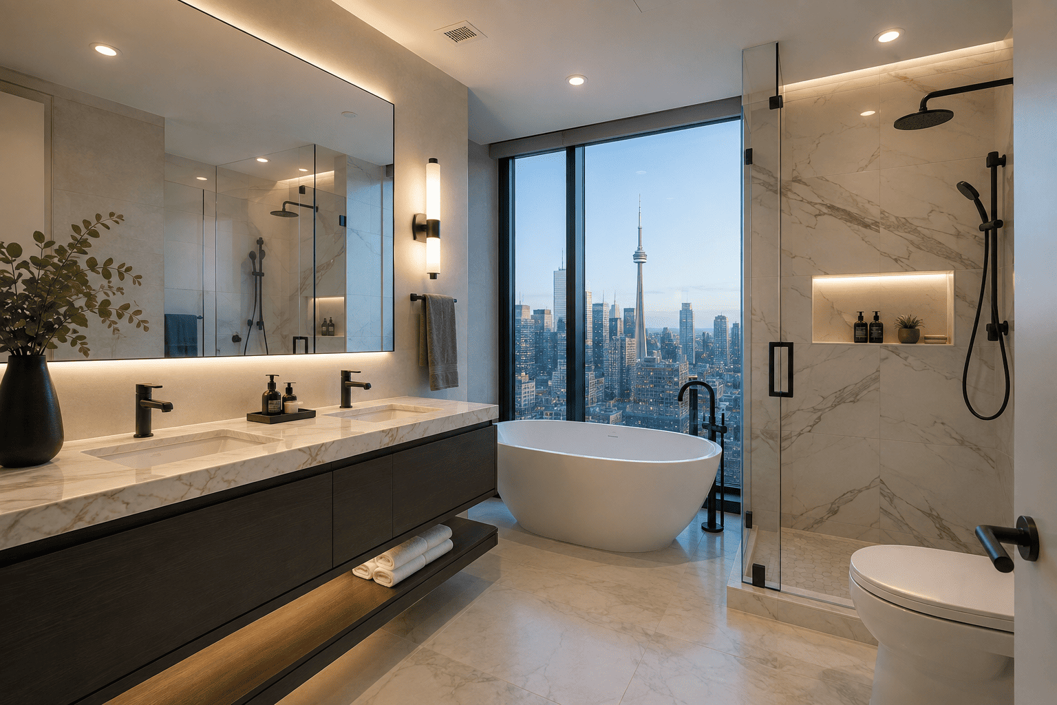 Luxury Condo Bathroom Renovation in Downtown Toronto – High-End Design