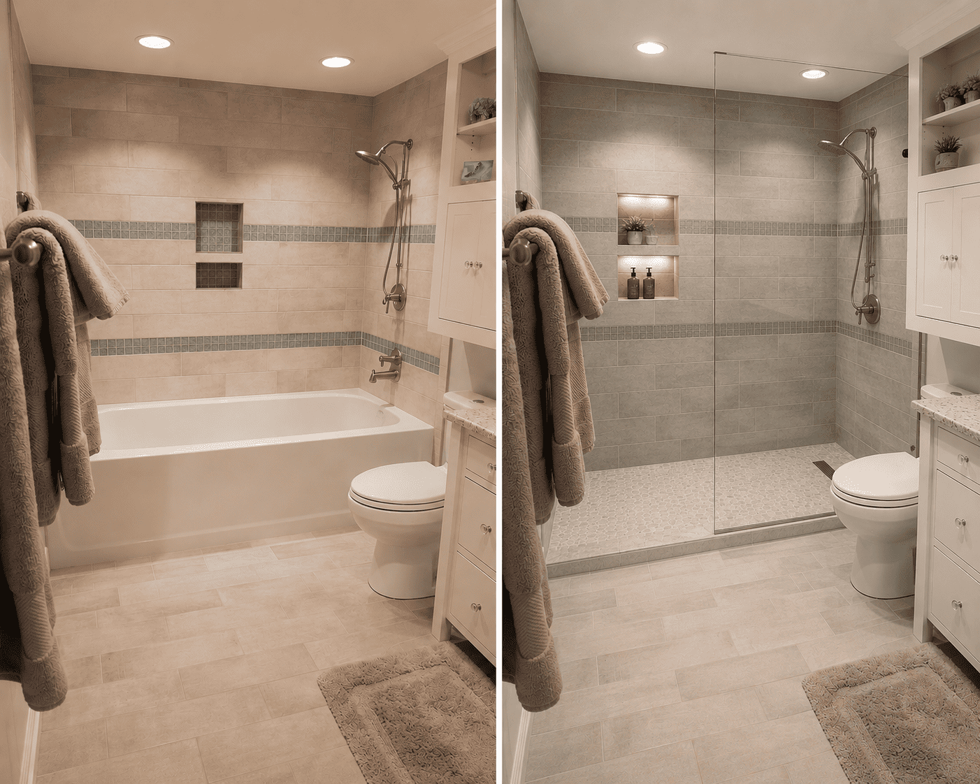 Curbless shower installation contractor in Toronto
