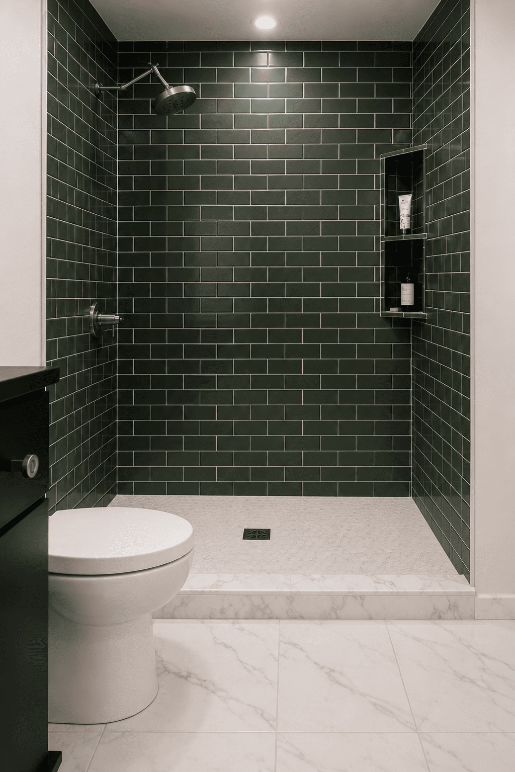 Tile installation in a tub-to-shower conversion β Toronto contractor