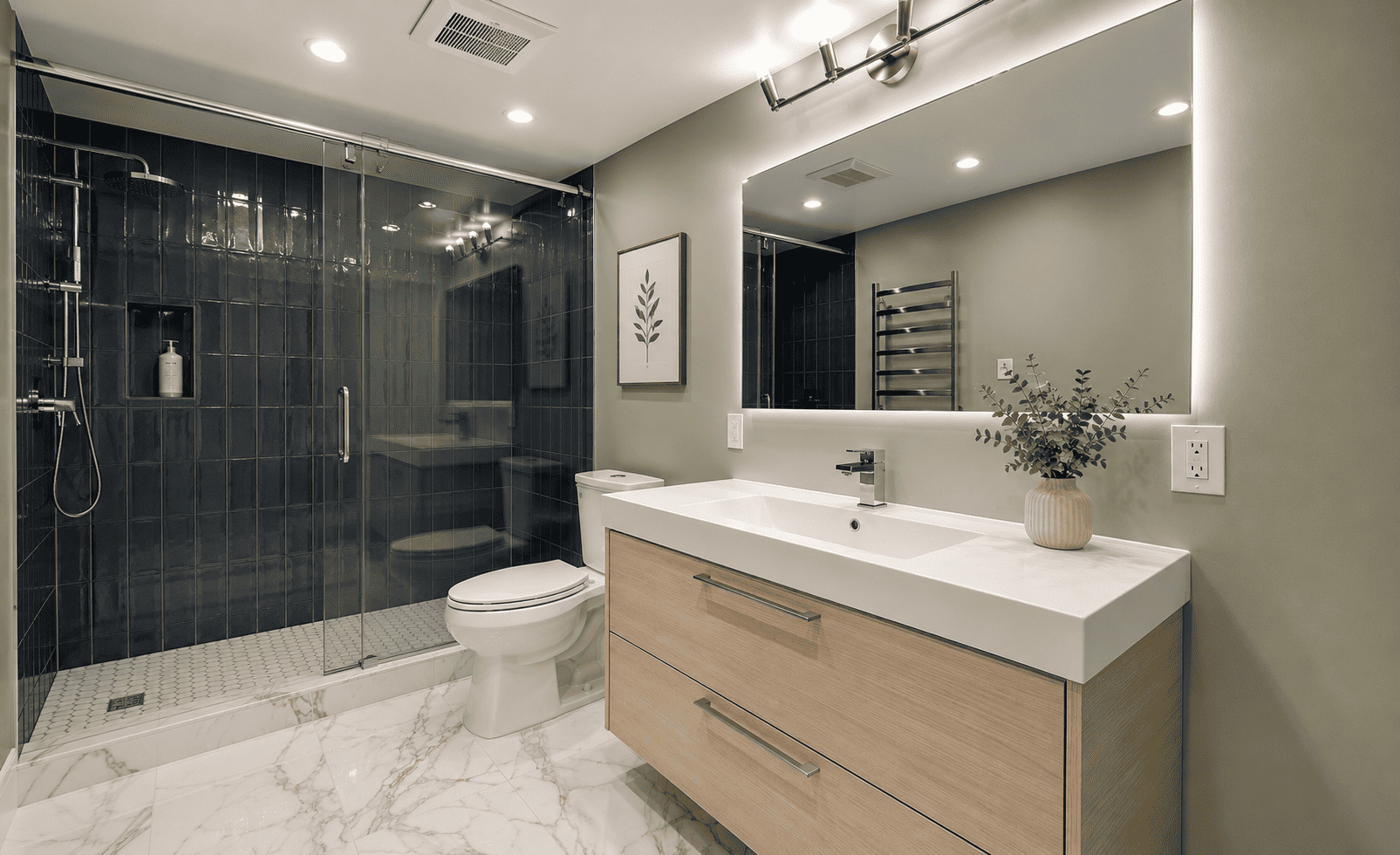 Completed tub-to-shower conversion Toronto β finished walk-in shower