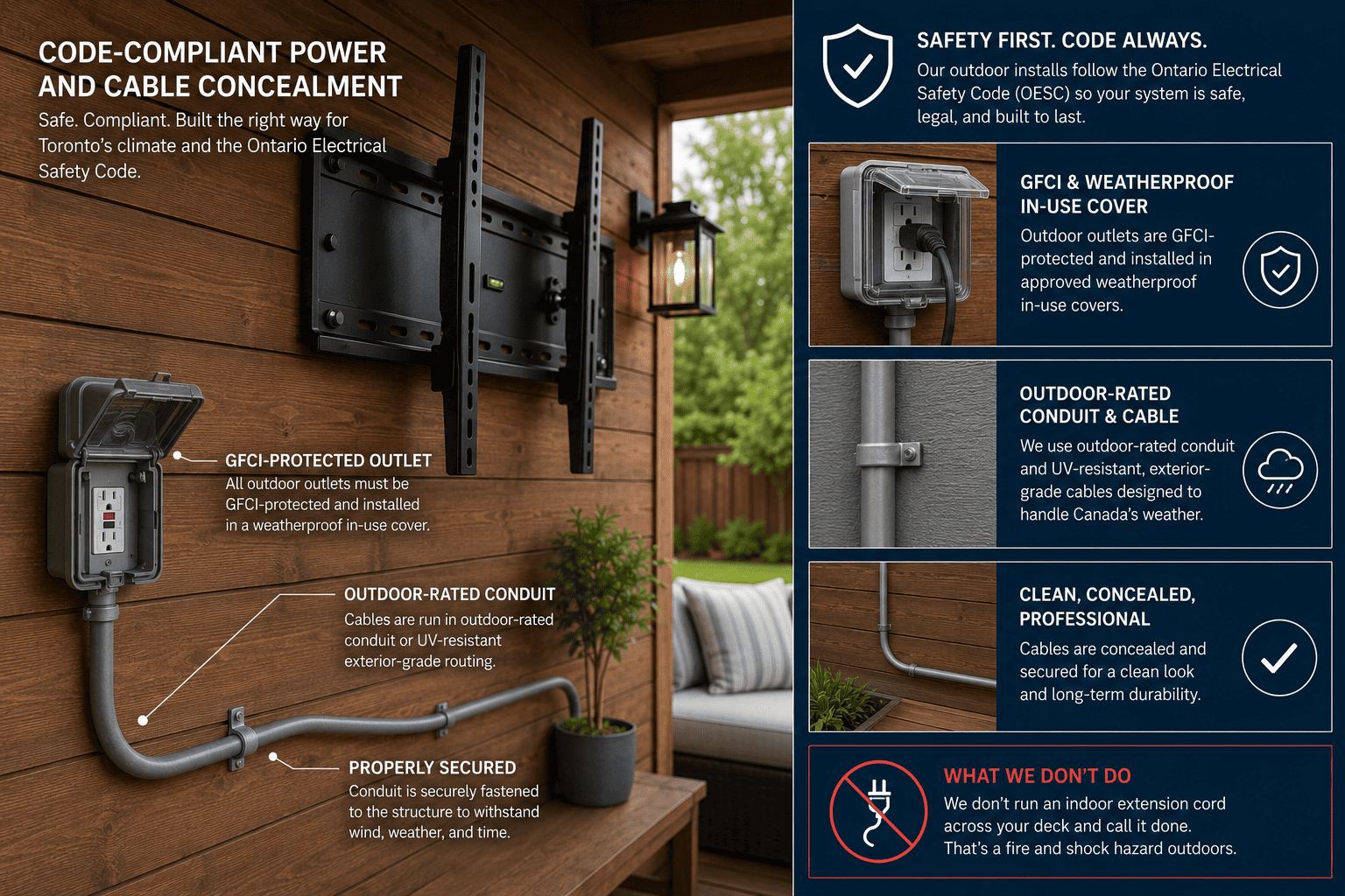 Process step 4: Code-compliant power and cable concealment