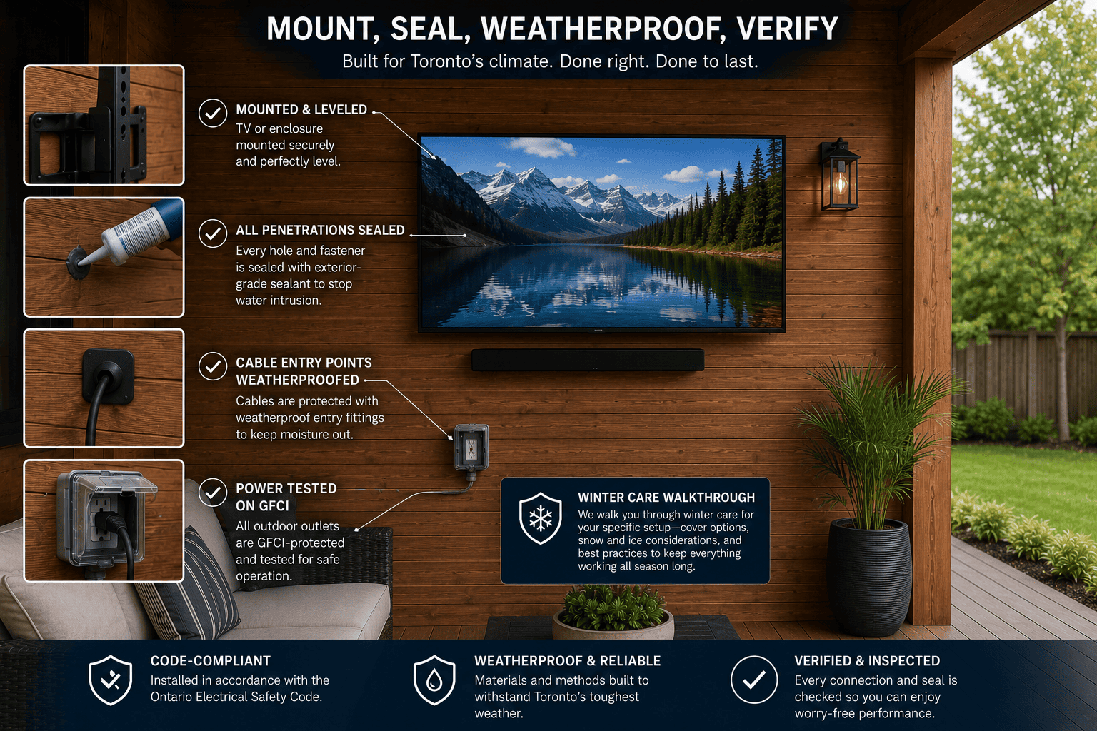 Process step 5: Mount, seal, weatherproof, verify