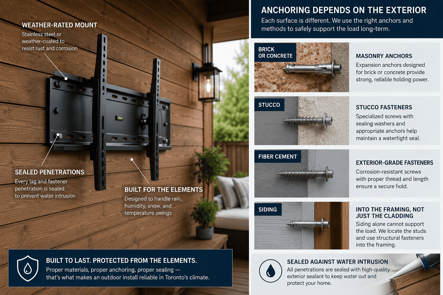 Process step 3: Weather-rated mount and exterior anchoring