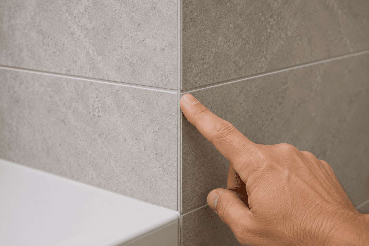 Final walkthrough of a completed tile installation in Toronto